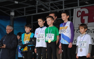 Les podiums des Départementaux de cross 2013